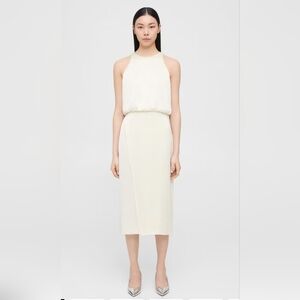 Theory Layered Tank Dress in Crushed Satin Size 10